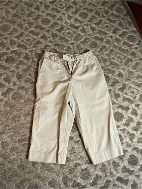 Appleseed's Light Beige Cropped Pull-On Chino Pants